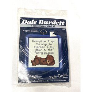 new dale burdett cross stitch kit CK282 bear wanting to exercise
